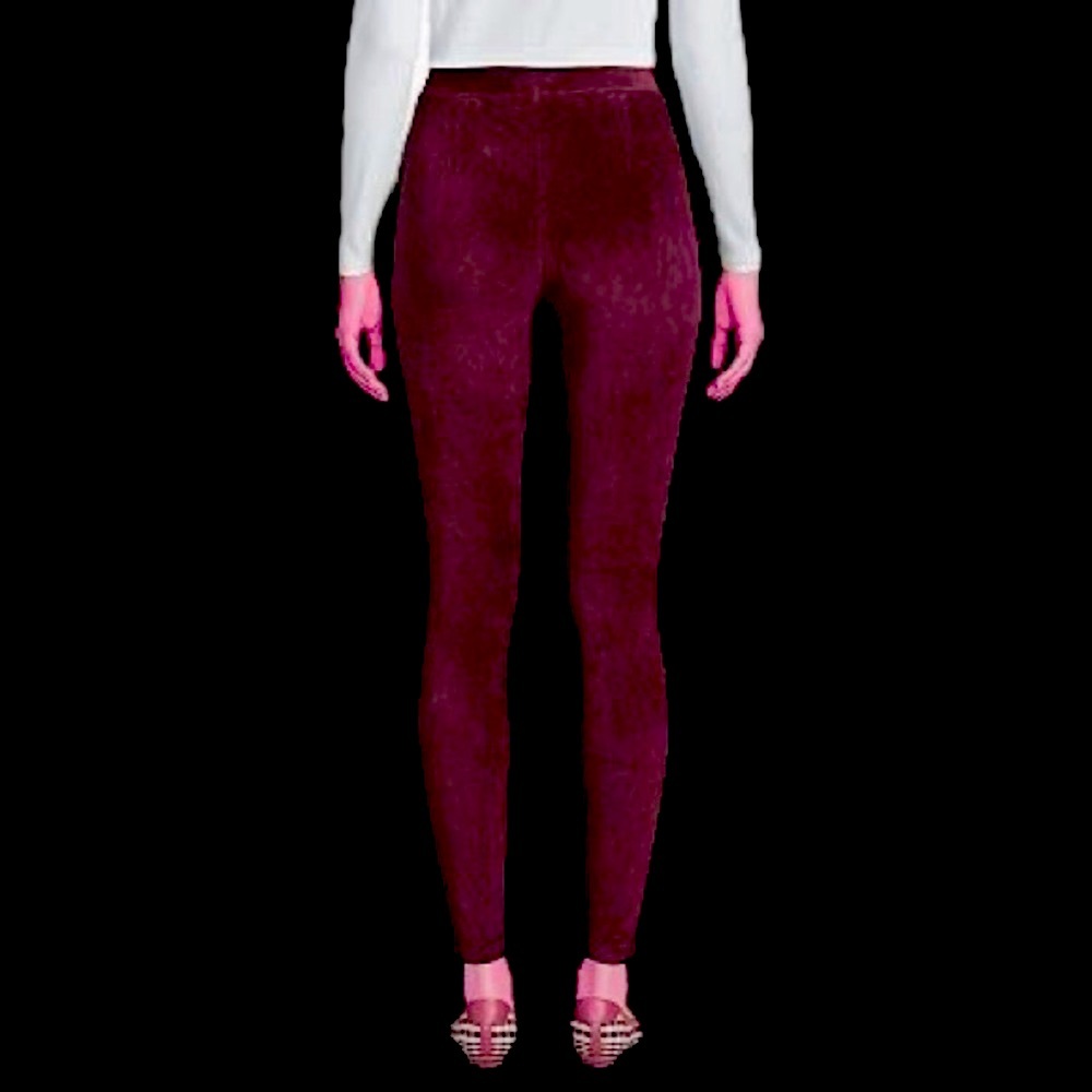 LANDS’ END Burgundy Corduroy Leggings, Size MP. - Picture 3 of 13